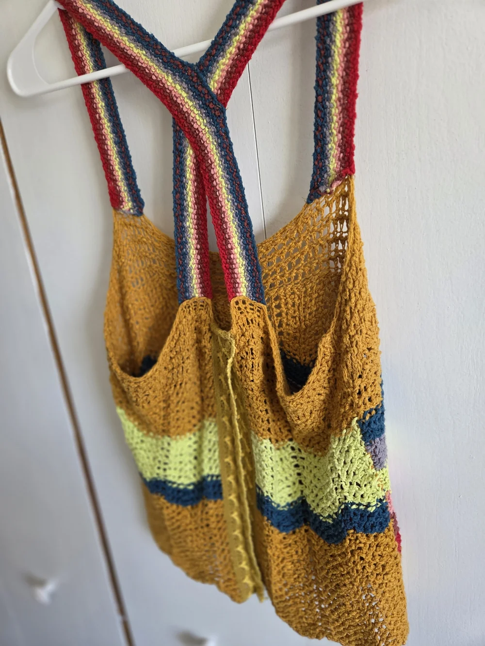 Free People Mustard Crochet Striped Tank Top - Multi - Picture 9 of 11